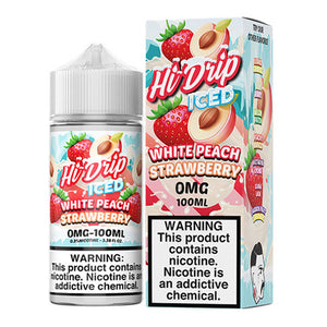 White Peach Strawberry Ice | Hi-Drip | 100ml 0mg bottle with packaging