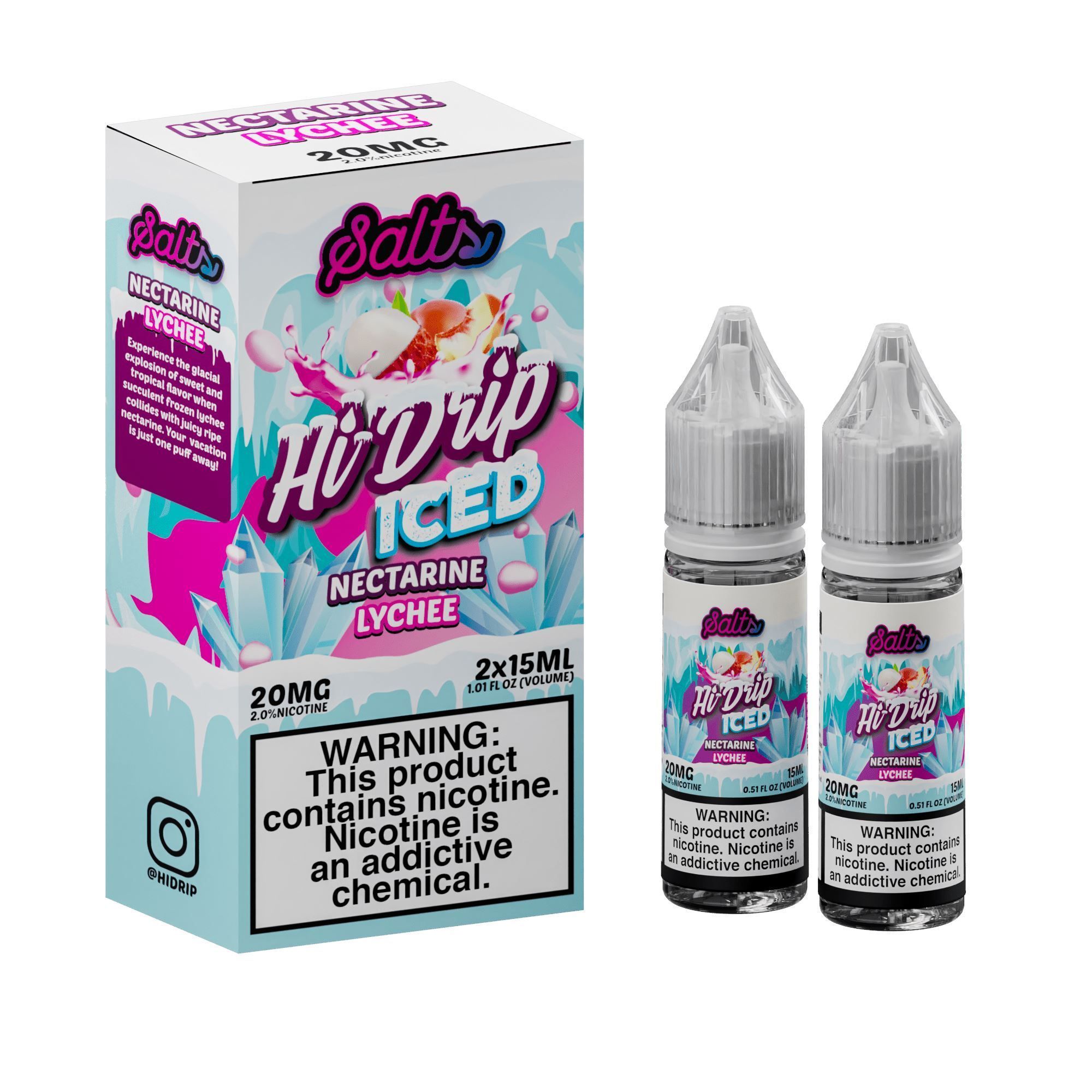 Nectarine Lychee Iced  by Hi-Drip Salts 30ml with Packaging