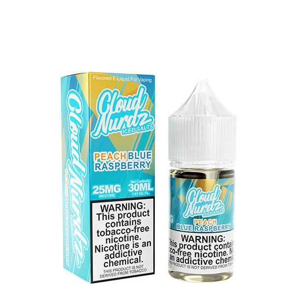 Iced Peach Blue Raz by Cloud Nurdz TFN Salts 30mL With Packaging