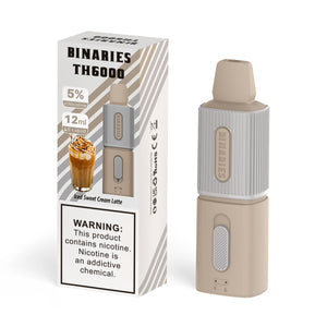Binaries Cabin TH6000 Disposable | 6000 Puffs | 12mL | 50mg Iced Sweet Cream Latte with Packaging