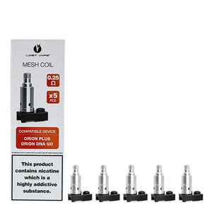 Lost Vape Orion Plus DNA Replacement Coils (Pack of 5) 0.25 ohm with packaging