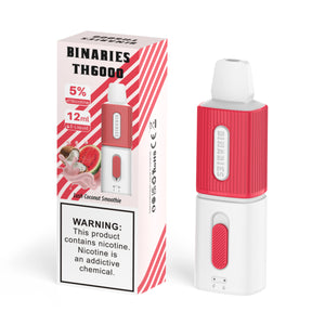 Binaries Cabin TH6000 Disposable | 6000 Puffs | 12mL | 50mg Lush Coconut Smoothie with Packaging