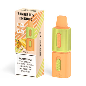 Binaries Cabin TH6000 Disposable | 6000 Puffs | 12mL | 50mg Mango Ice with Packaging