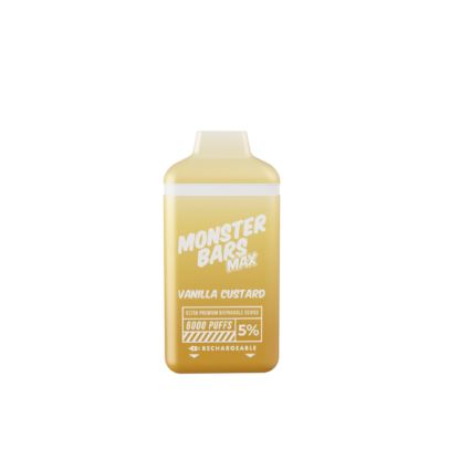 Monster Bars Max Disposable | 6000 Puffs | 12mL Vanilla Custard 5%