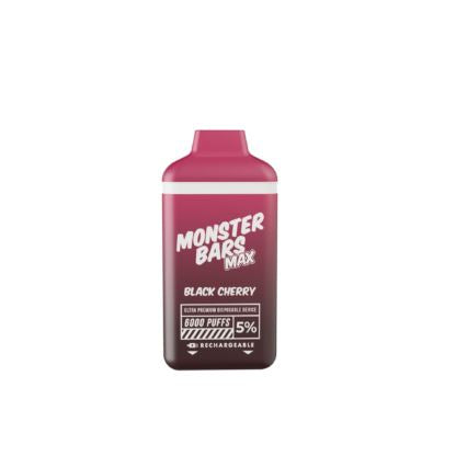 Monster Bars Max Disposable | 6000 Puffs | 12mL Black Cherry 5%