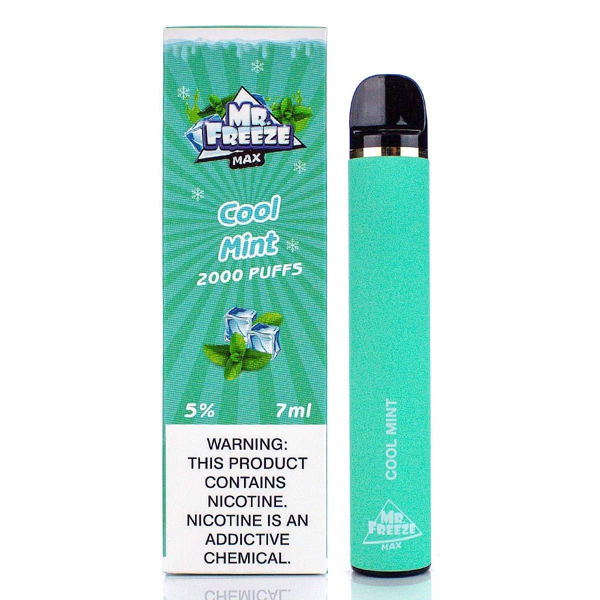 Mr. Freeze Max Disposable Device 5% (Individual) - 2000 Puffs Cool Mint  with Packaging