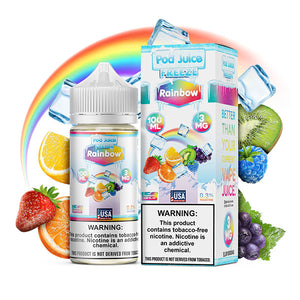 Rainbow Freeze by Pod Juice TFN Series 100mL With Packaging and Background