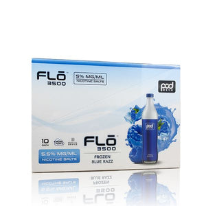 Pod Mesh Flo Disposable | 3500 Puffs | 10mL Frozen Blue Razz Packaging