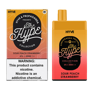 Hype Disposable | 5000 Puffs | 12mL | 5% Sour Peach Strawberry	with Packaging