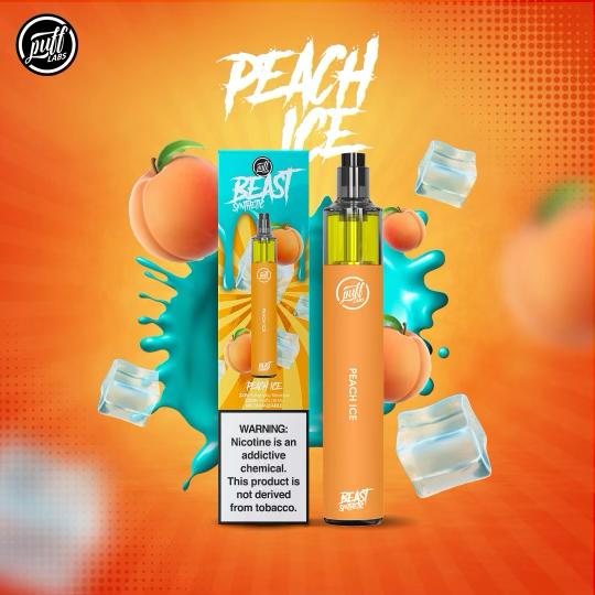 Puff Labs Beast Tobacco-Free Nicotine Disposable | 2000 Puffs | 6mL Peach Ice with Packaging