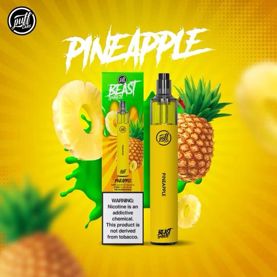 Puff Labs Beast Tobacco-Free Nicotine Disposable | 2000 Puffs | 6mL Pineapple with Packaging