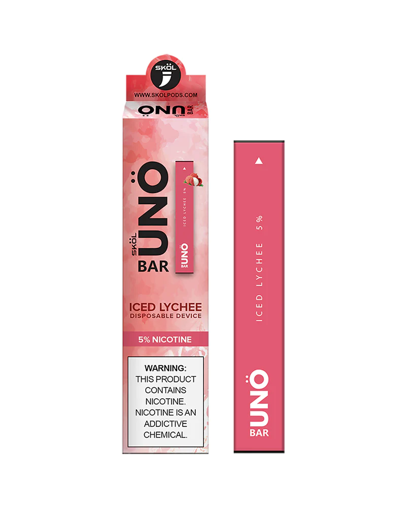 SKOL | UNO Bar Disposable 5% Nicotine (Individual) Iced Lychee with Packaging