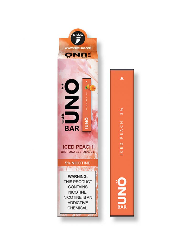 SKOL | UNO Bar Disposable 5% Nicotine (Individual) Iced Peach with Packaging