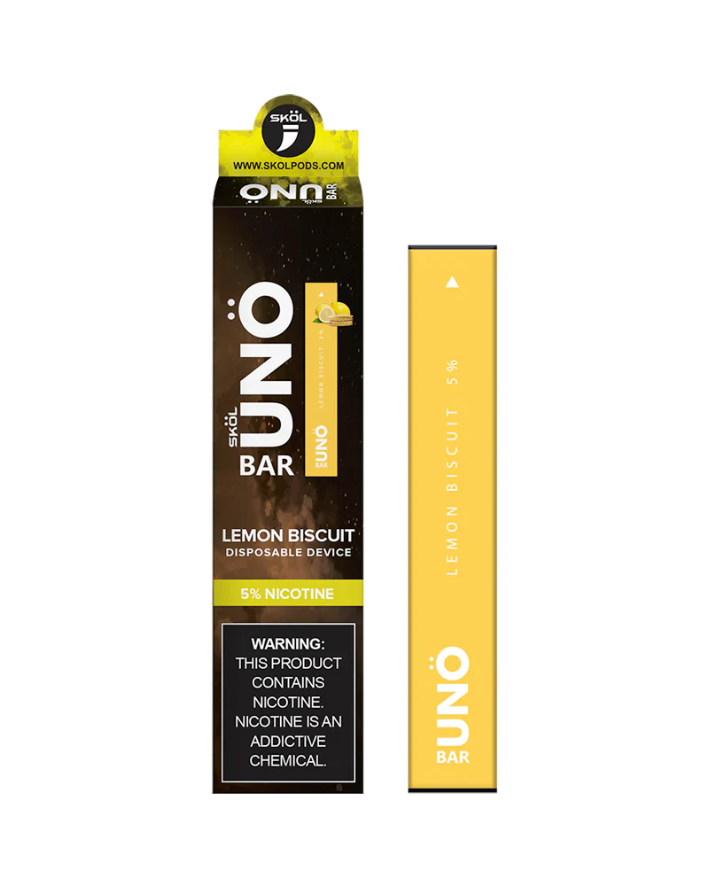 SKOL | UNO Bar Disposable 5% Nicotine (Individual) Lemon Biscuit with Packaging