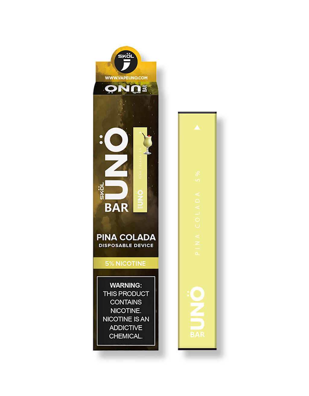 SKOL | UNO Bar Disposable 5% Nicotine (Individual) Pina Colada with Packaging