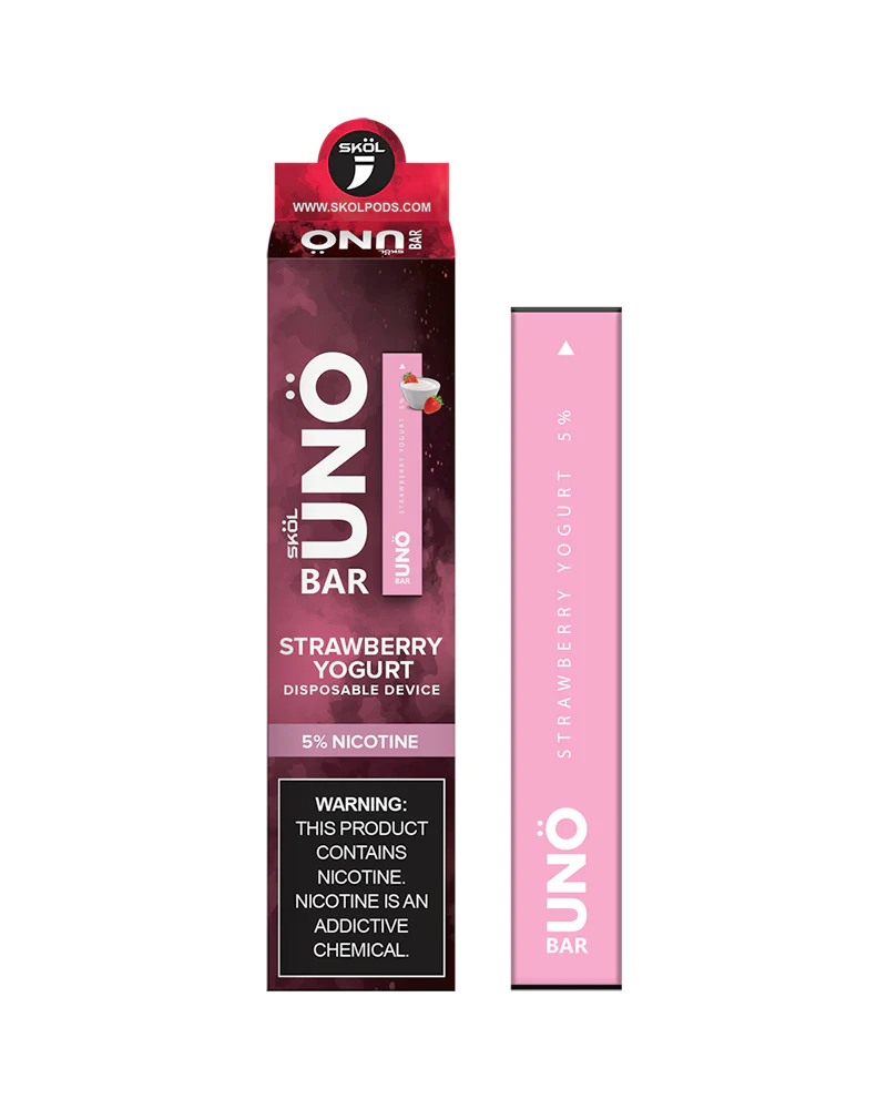 SKOL | UNO Bar Disposable 5% Nicotine (Individual) Strawberry Yogurt with Packaging