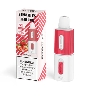 Binaries Cabin TH6000 Disposable | 6000 Puffs | 12mL | 50mg Strawberry Ice with Packaging