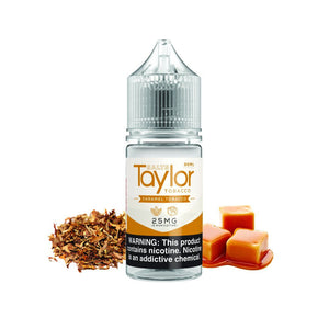 Caramel Tobacco by Taylor Salts 30ml Bottle With Background