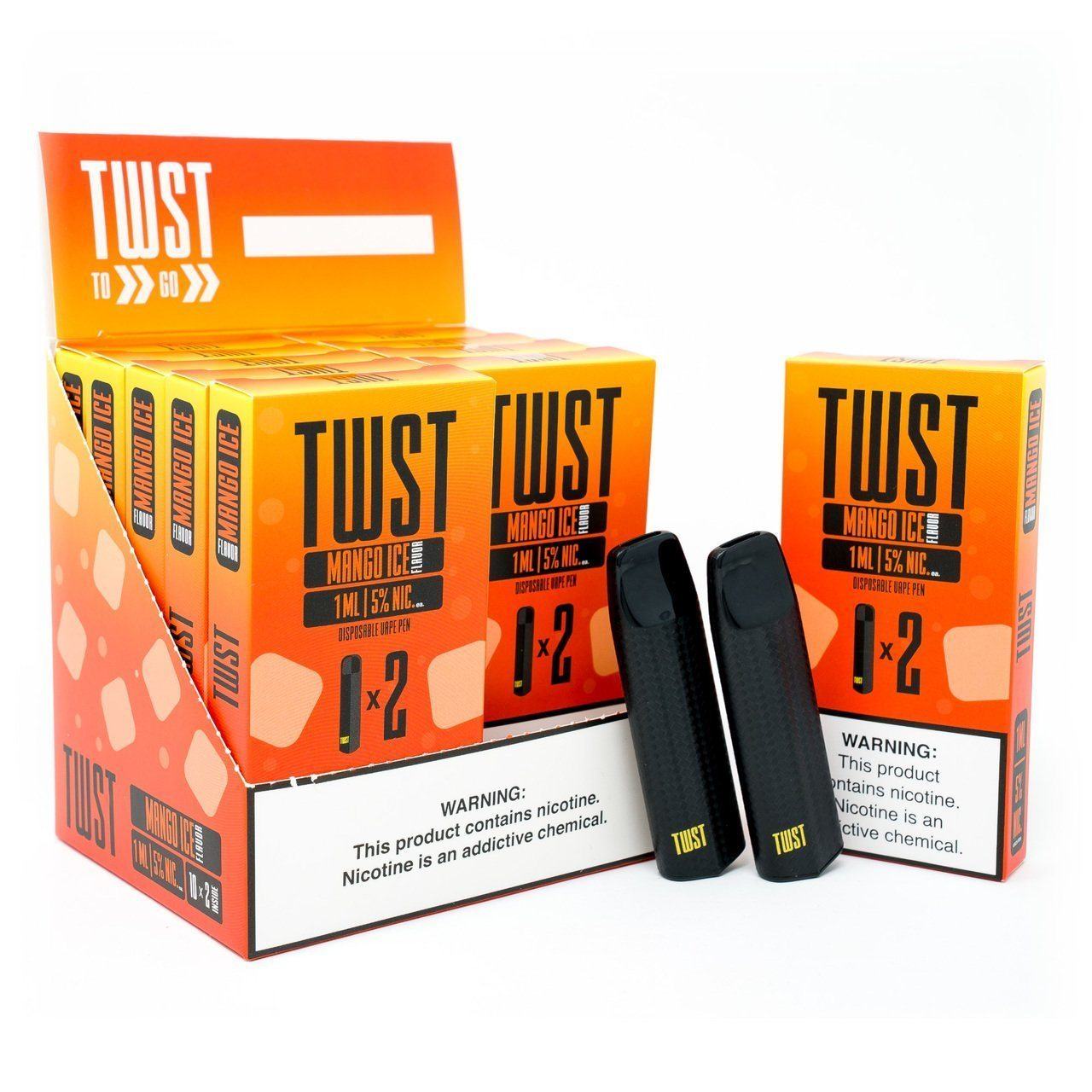 TWST E-liquids Disposable (2 Packs - Box of 10) Mango Ice with Packaging