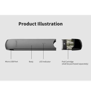 Uwell Yearn Pod Device (PODS NOT INCLUDED) Grey with Illustration