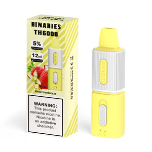 Binaries Cabin TH6000 Disposable | 6000 Puffs | 12mL | 50mg Vanilla Strawberry Ice with Packaging