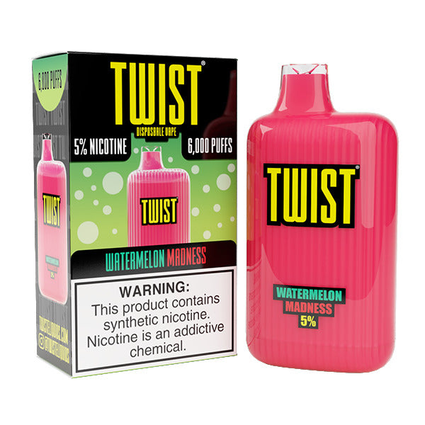 Twist Disposable 6000 | 15mL | 50mg Watermelon Madness with Packaging