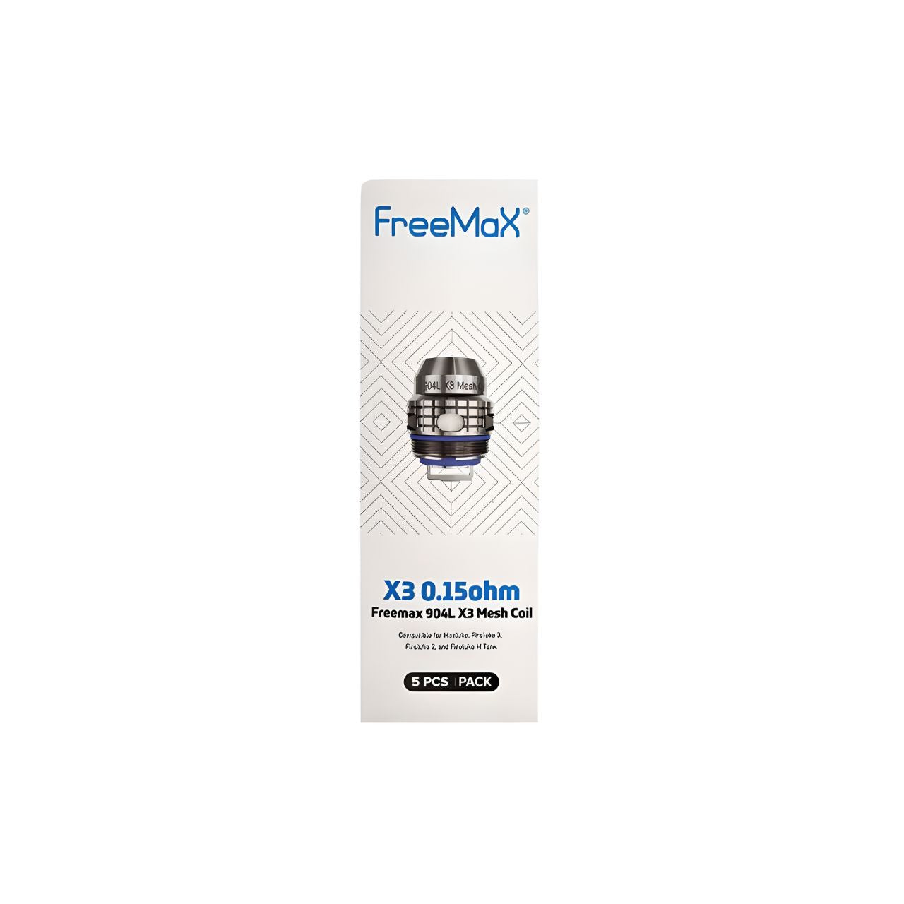 FreeMaX Maxluke 904L X3 0.15 ohm Replacement Coils (5-Pack) Packaging